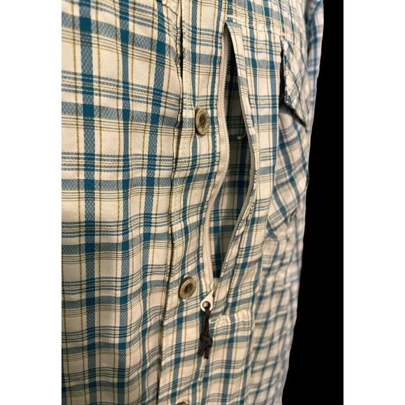 Wrangler Outdoor Mens Button Front Vented Shirt Size L Blue Regular Fit - Picture 5 of 16